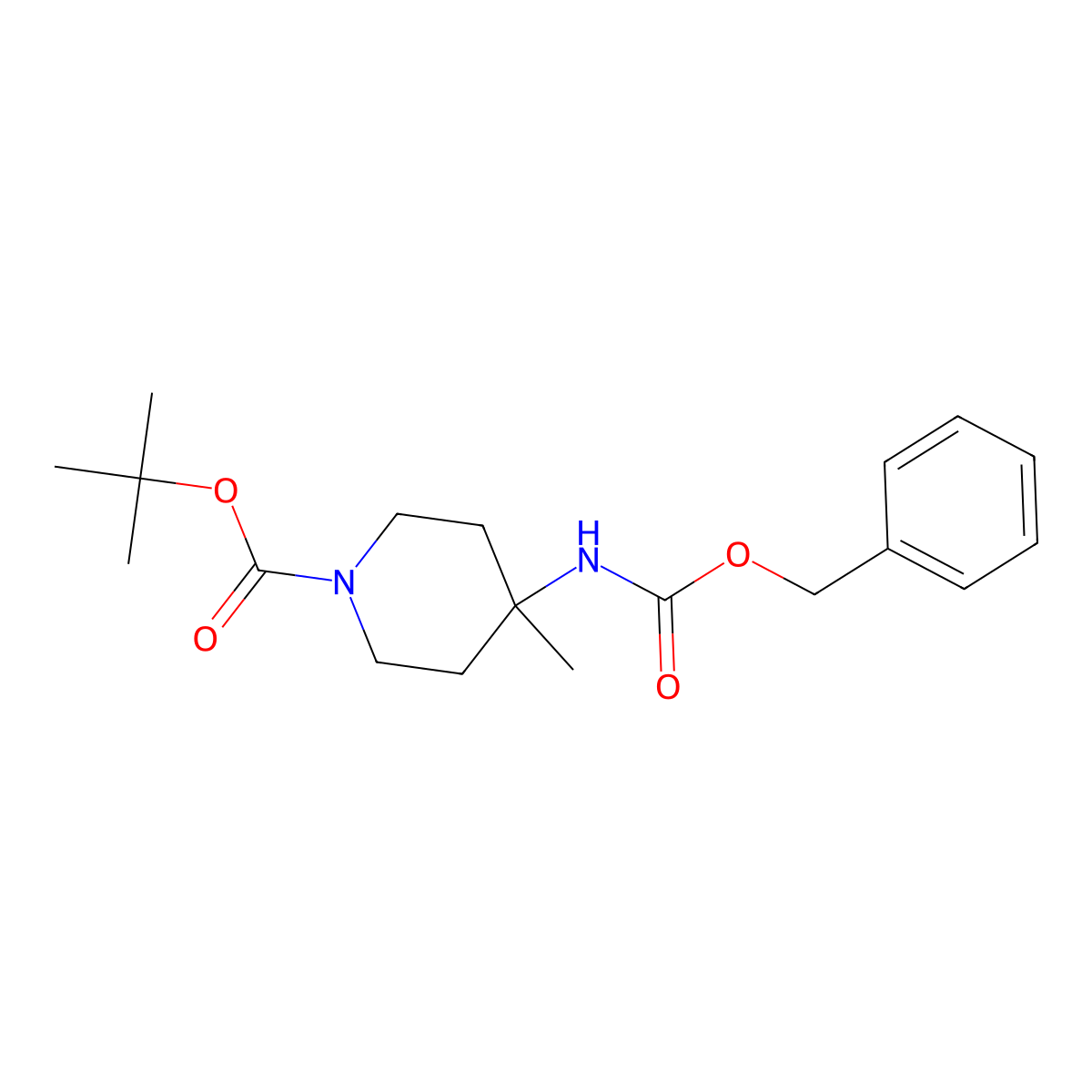 tert-Butyl 4-(((benzyloxy)carbonyl)amino)-4-methylpiperidine-1-carboxylate molecular structure, CAS 236406-14-7