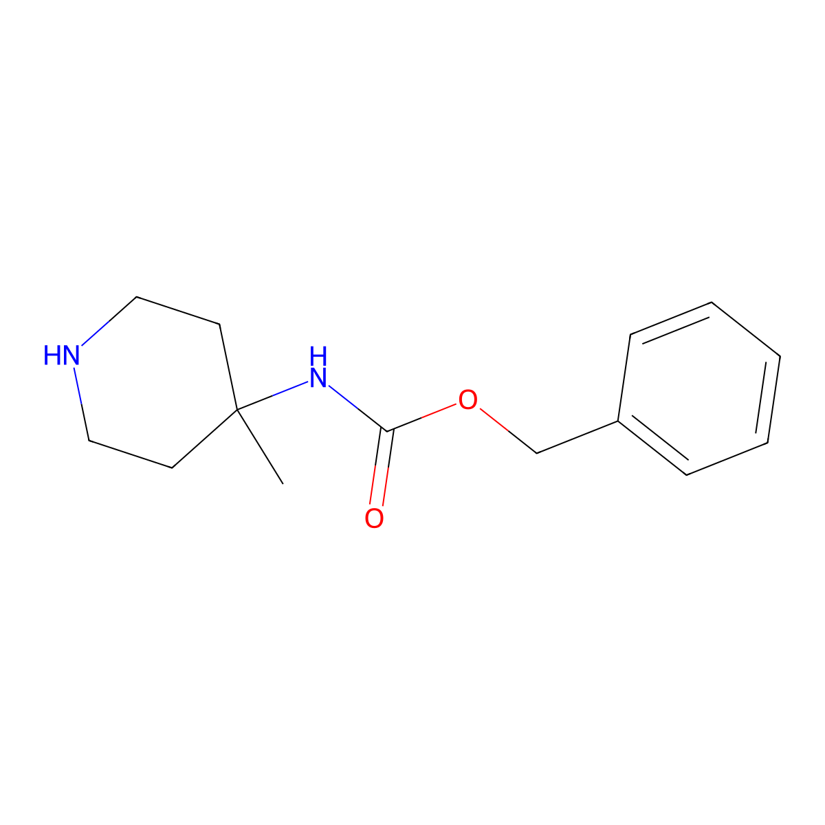 Benzyl (4-methylpiperidin-4-yl)carbamate molecular structure, CAS 236406-15-8