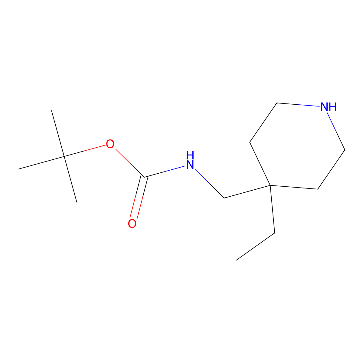 Tert-butyl N-[(4-ethylpiperidin-4-YL)methyl]carbamate molecular structure, CAS 236406-29-4