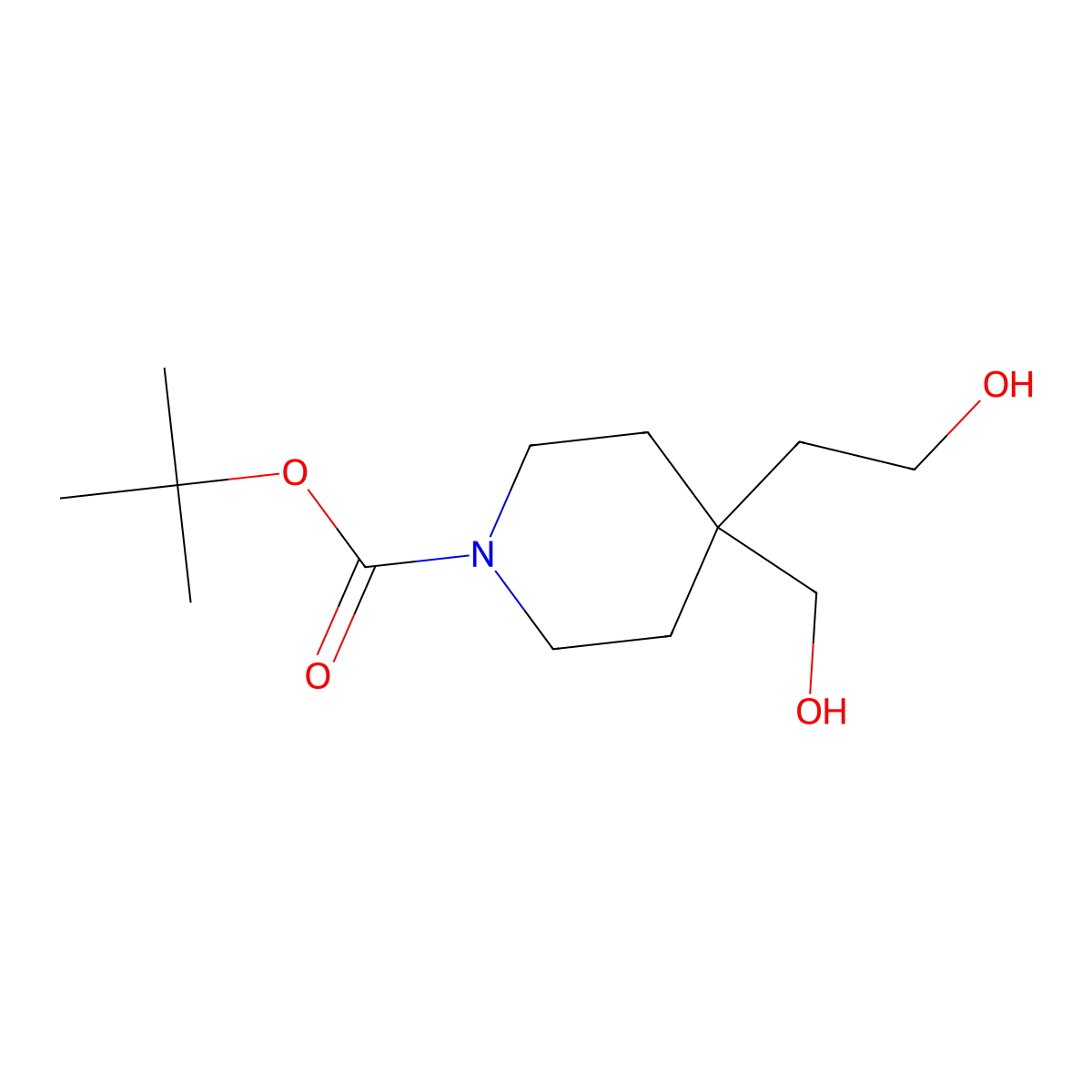 tert-Butyl 4-(2-hydroxyethyl)-4-(hydroxymethyl)piperidine-1-carboxylate molecular structure, CAS 236406-38-5