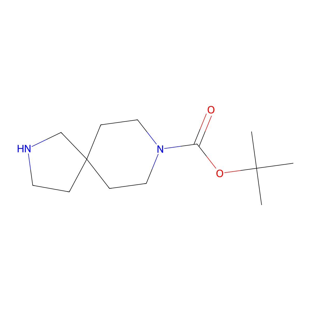 tert-Butyl 2,8-diazaspiro(4.5)decane-8-carboxylate molecular structure, CAS 236406-39-6