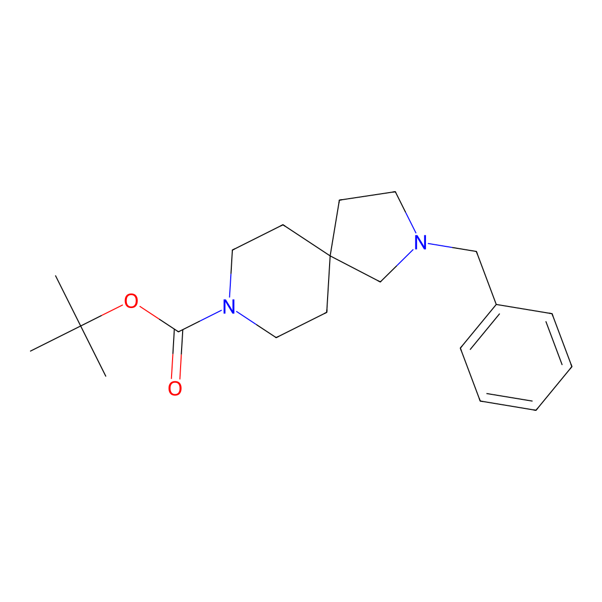 Tert-butyl 2-benzyl-2,8-diazaspiro[4.5]decane-8-carboxylate molecular structure, CAS 236406-40-9