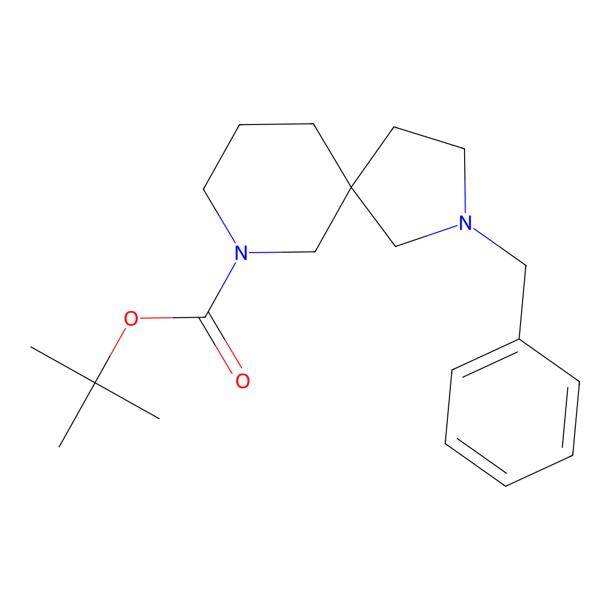 Tert-butyl 2-benzyl-2,7-diazaspiro[4.5]decane-7-carboxylate molecular structure, CAS 236406-46-5