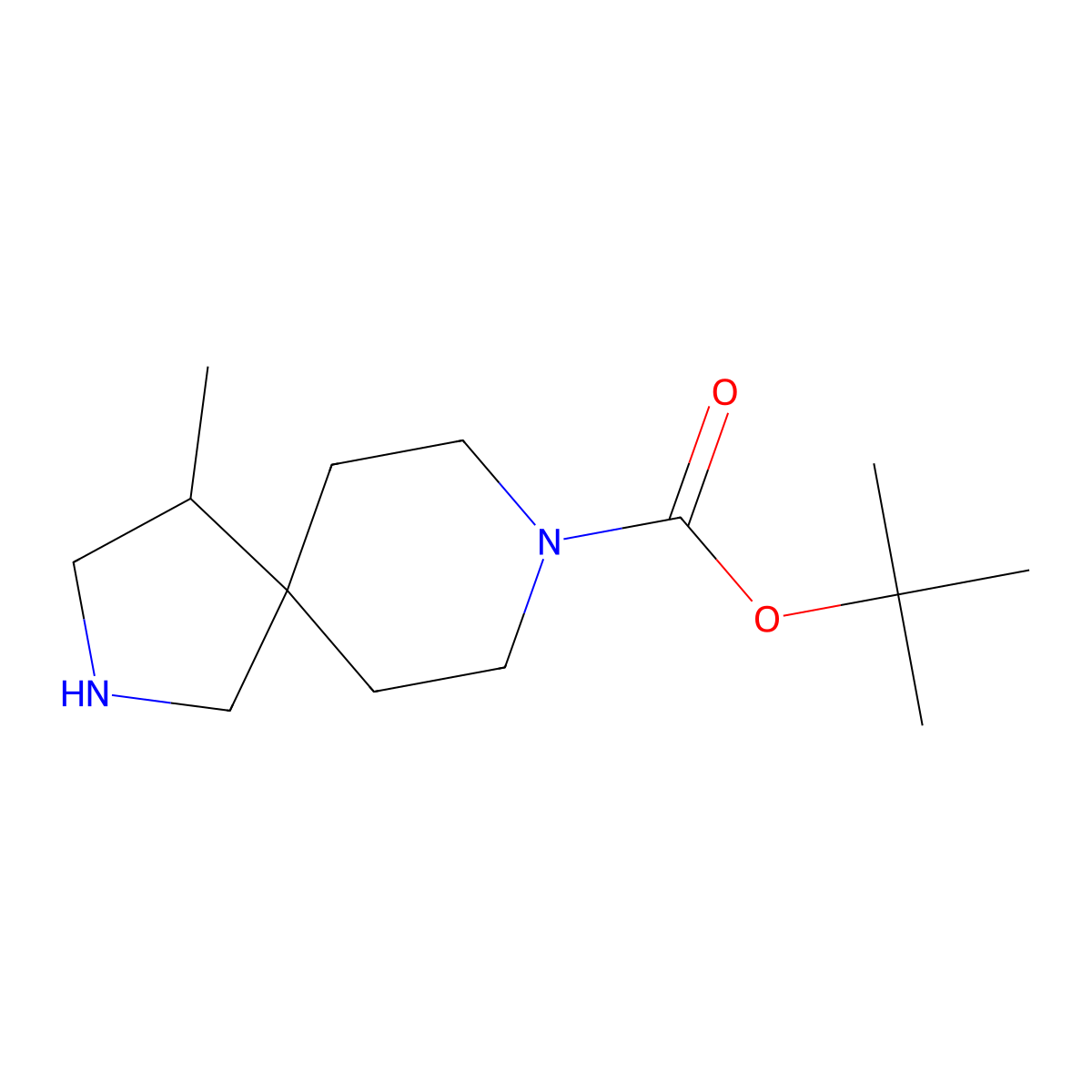 Tert-butyl 4-methyl-2,8-diazaspiro[4.5]decane-8-carboxylate molecular structure, CAS 236406-52-3