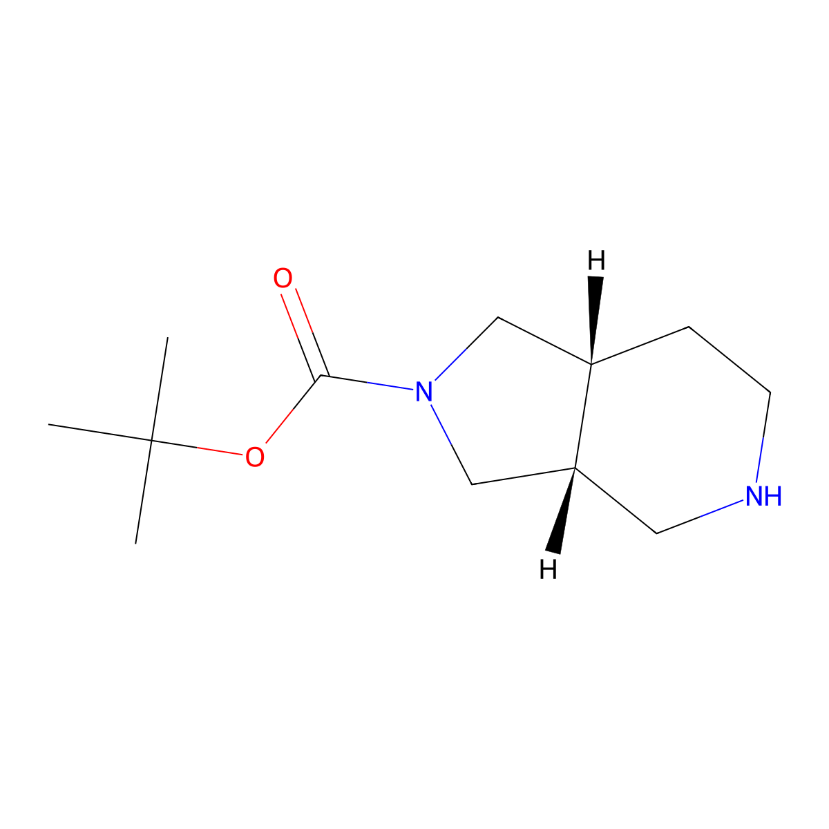 rac-tert-butyl (3aR,7aR)-octahydro-1H-pyrrolo[3,4-c]pyridine-2-carboxylate molecular structure, CAS 236406-56-7