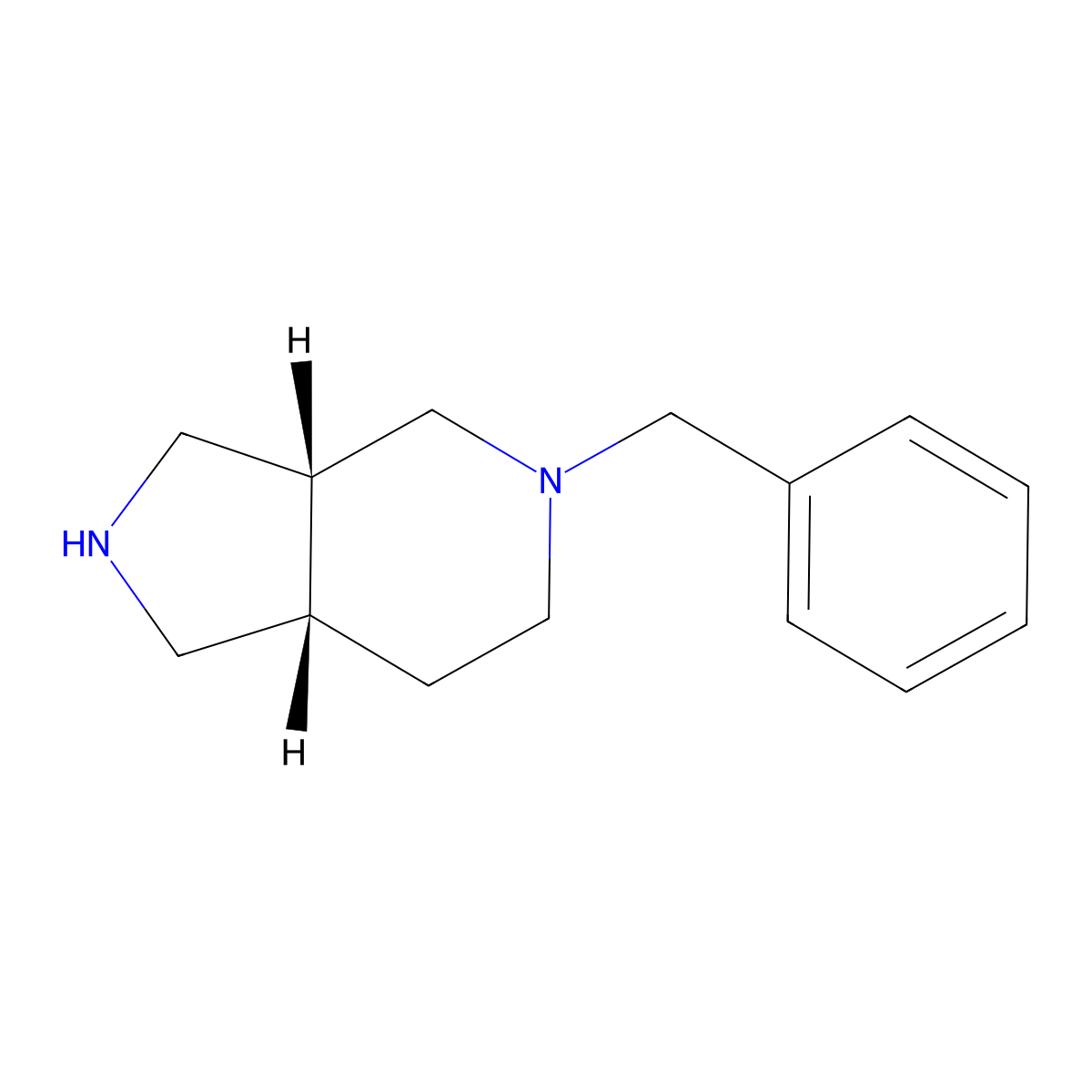 rac-(3aR,7aS)-5-benzyl-octahydro-1H-pyrrolo[3,4-c]pyridine molecular structure, CAS 236406-57-8