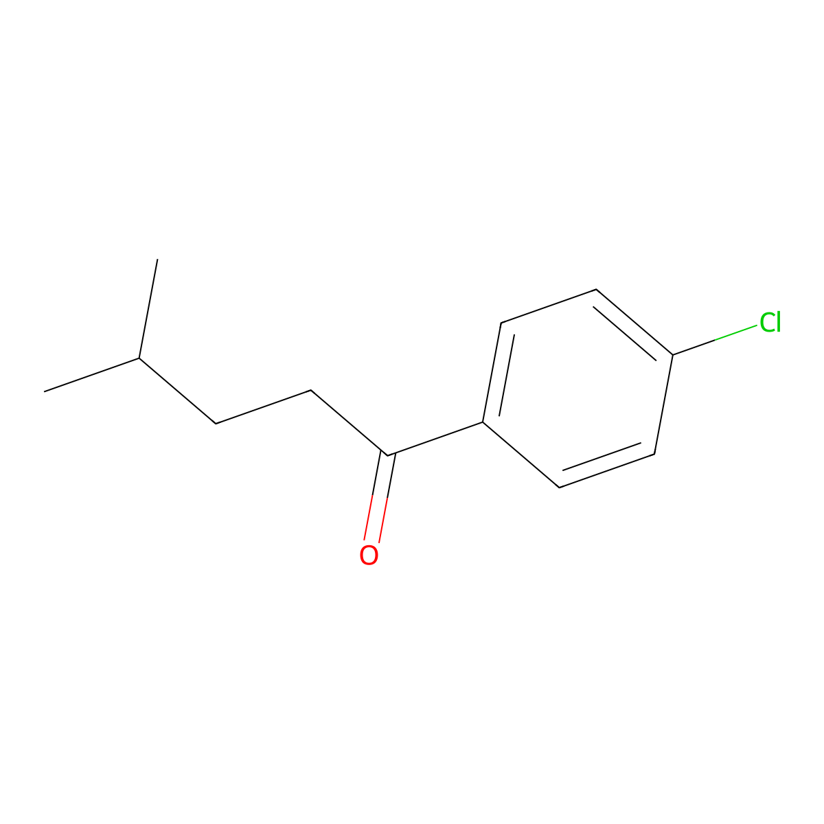 1-(4-Chlorophenyl)-4-methylpentan-1-one molecular structure, CAS 236418-01-2