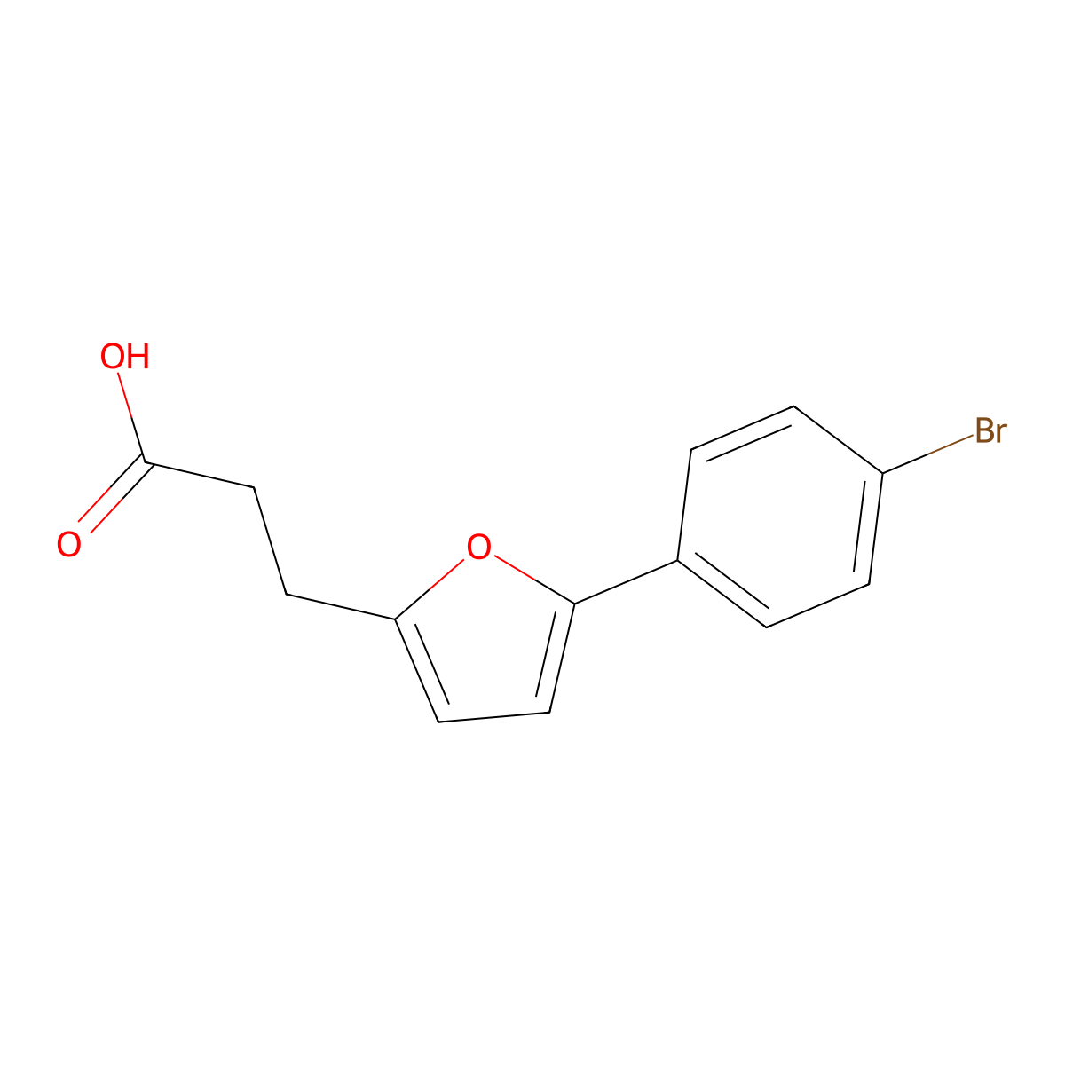 3-(5-(4-Bromophenyl)-2-furyl)propanoic acid molecular structure, CAS 23642-41-3