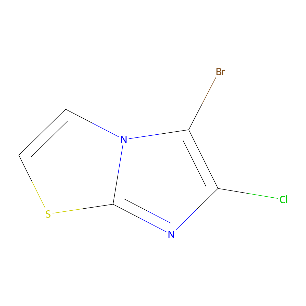 5-Bromo-6-chloroimidazo[2,1-b][1,3]thiazole molecular structure, CAS 23642-58-2