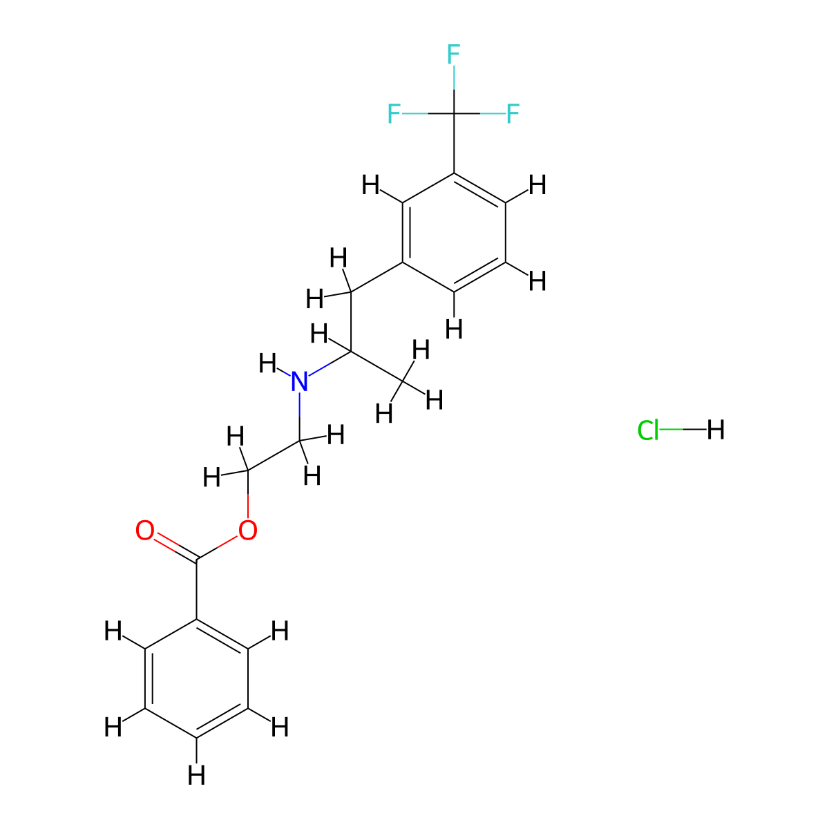 Benfluorex hydrochloride molecular structure, CAS 23642-66-2