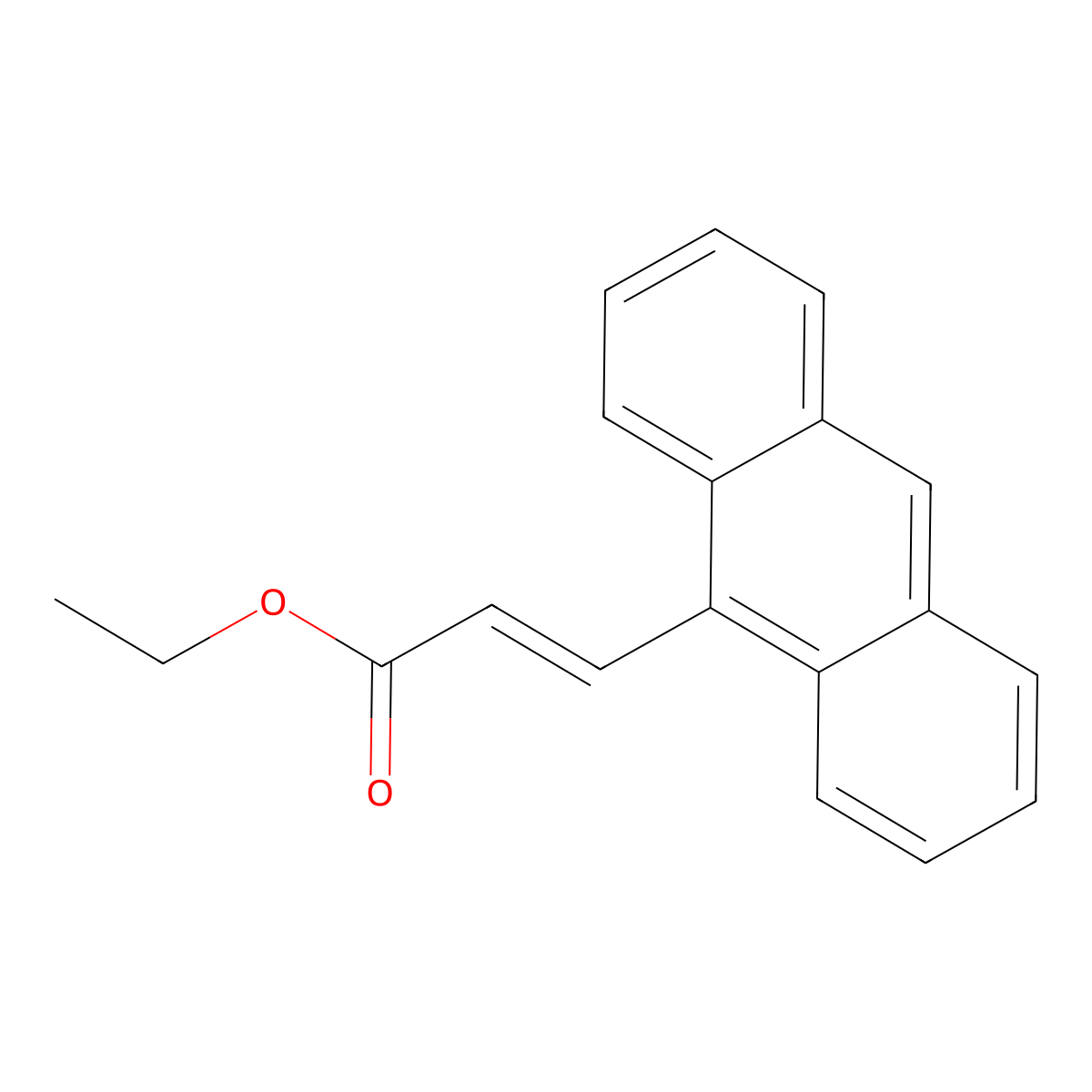 Ethyl (2E)-3-(9-anthracenyl)-2-propenoate molecular structure, CAS 236429-70-2