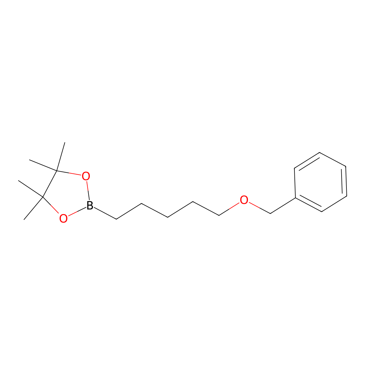 2-[5-(Benzyloxy)pentyl]-4,4,5,5-tetramethyl-1,3,2-dioxaborolane molecular structure, CAS 2364334-02-9