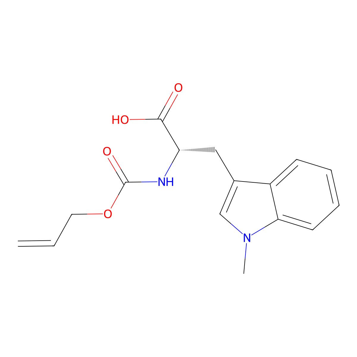 (2S)-3-(1-methyl-1H-indol-3-yl)-2-{[(prop-2-en-1-yloxy)carbonyl]amino}propanoic acid molecular structure, CAS 2364366-79-8