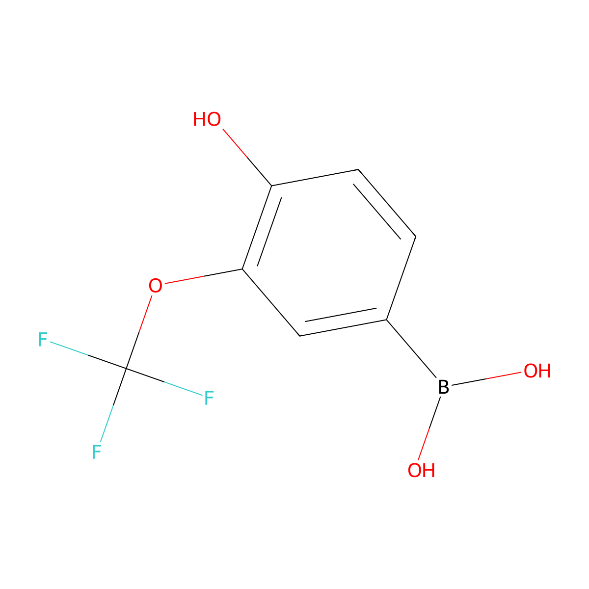 (4-Hydroxy-3-(trifluoromethoxy)phenyl)boronic acid molecular structure, CAS 2364439-34-7