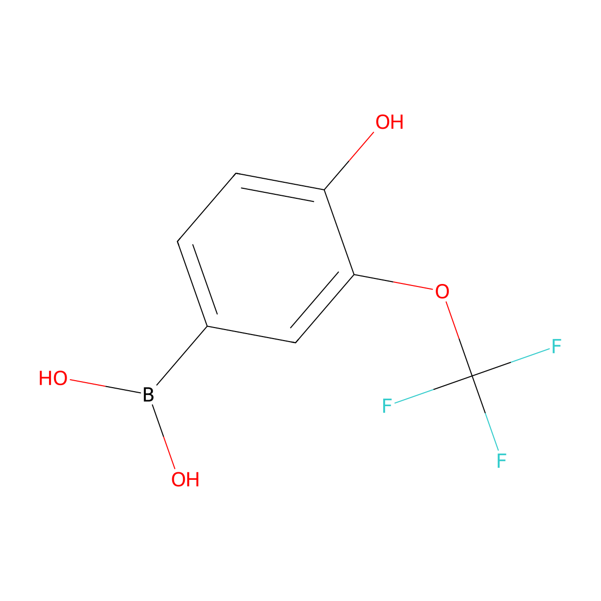 (4-Hydroxy-3-(trifluoromethoxy)phenyl)boronic acid molecular structure, CAS 2364439-34-7