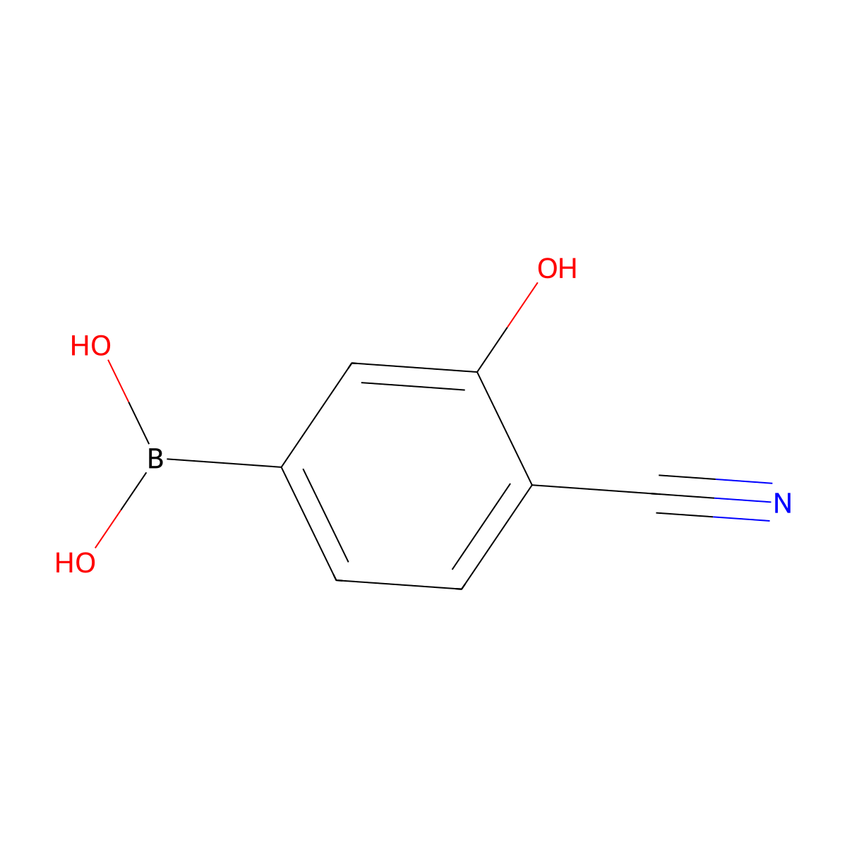 (4-Cyano-3-hydroxyphenyl)boronic acid molecular structure, CAS 2364439-36-9