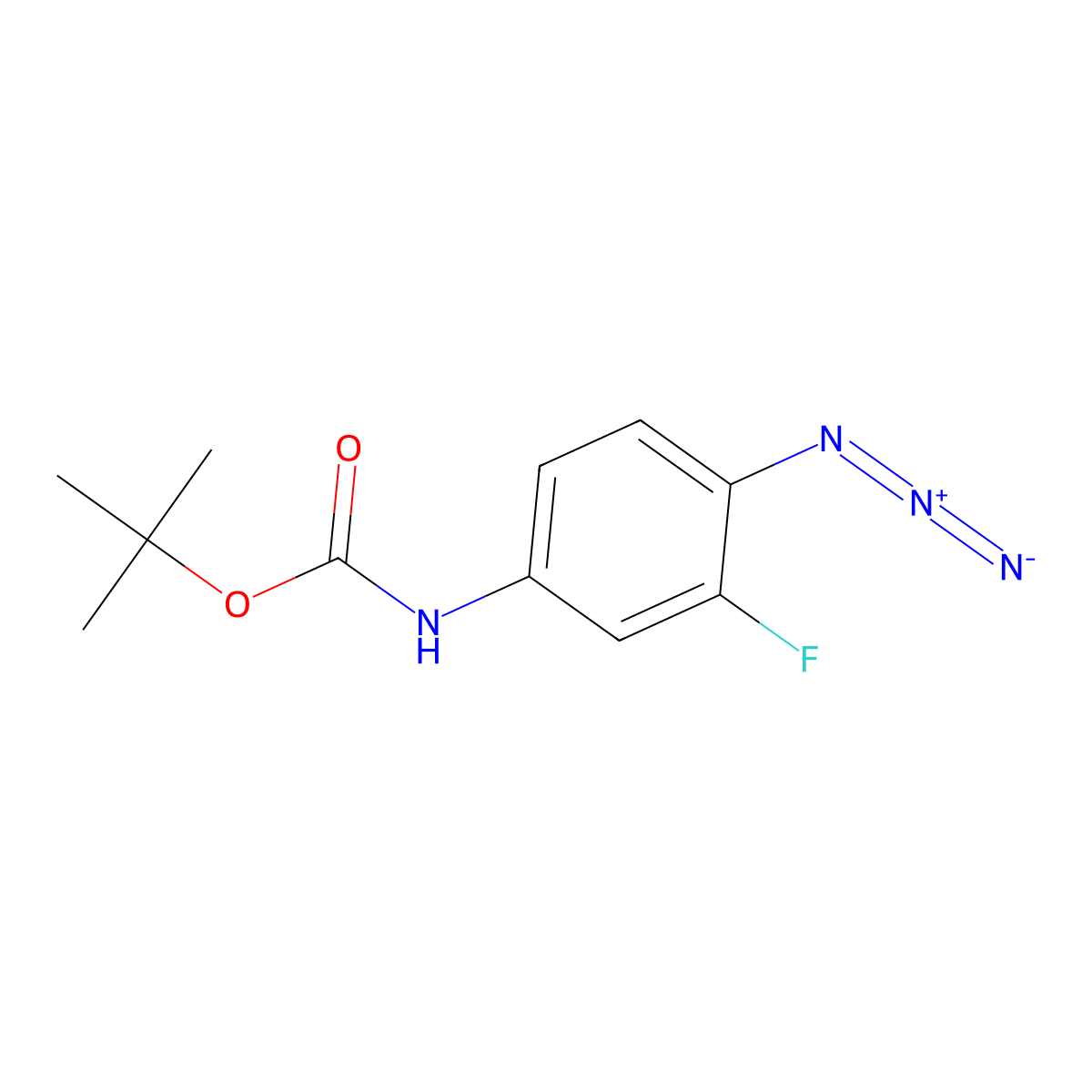 tert-butyl N-(4-azido-3-fluorophenyl)carbamate molecular structure, CAS 2364439-88-1