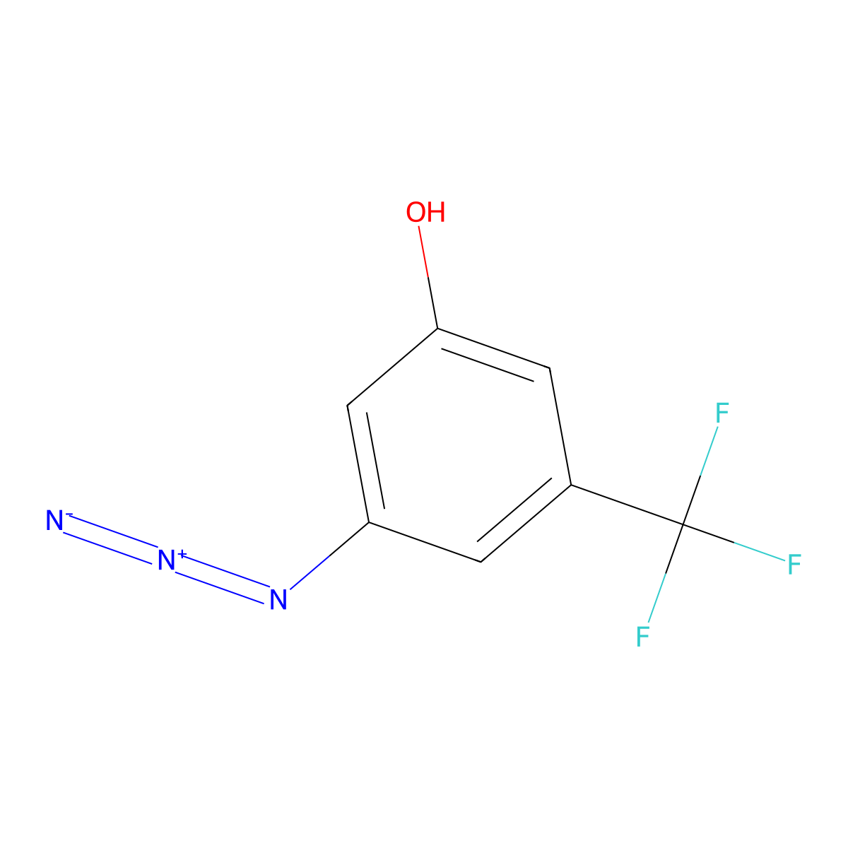 3-Azido-5-(trifluoromethyl)phenol molecular structure, CAS 2364439-97-2
