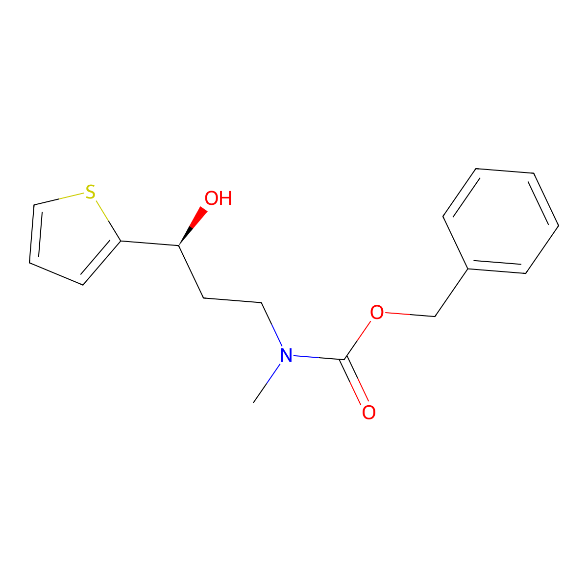 benzyl N-[(3S)-3-hydroxy-3-(thiophen-2-yl)propyl]-N-methylcarbamate molecular structure, CAS 2364486-01-9