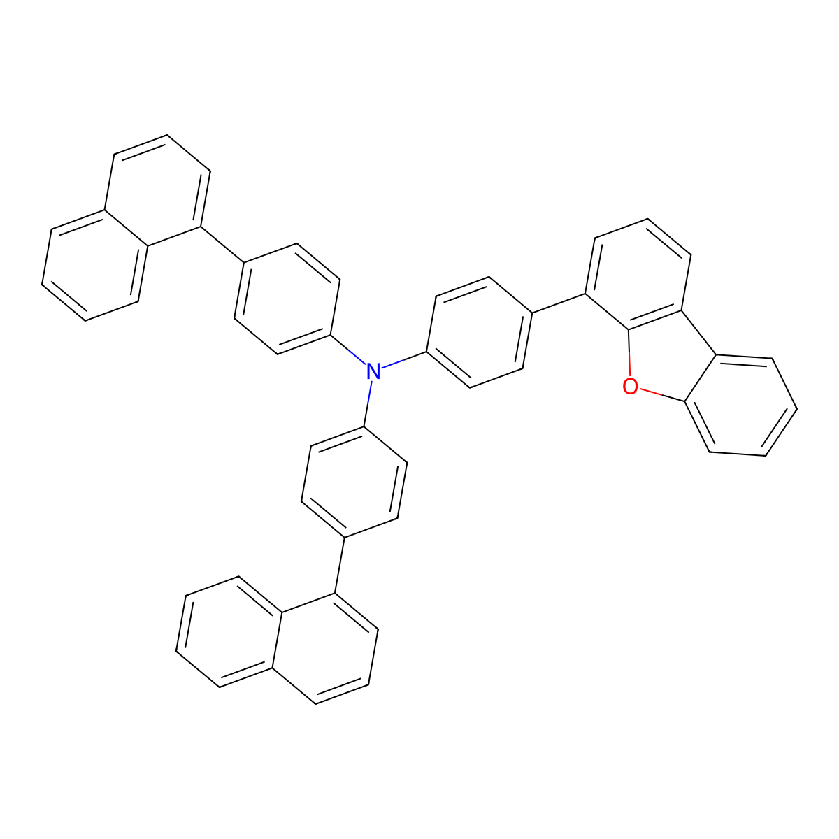 4-(Dibenzo[b,d]furan-4-yl)-N,N-bis(4-(naphthalen-1-yl)phenyl)aniline molecular structure, CAS 2364490-01-5