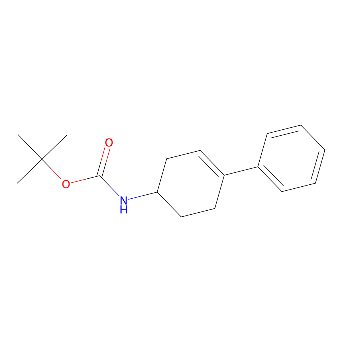tert-Butyl N-(4-phenylcyclohex-3-en-1-yl)carbamate molecular structure, CAS 2364519-43-5