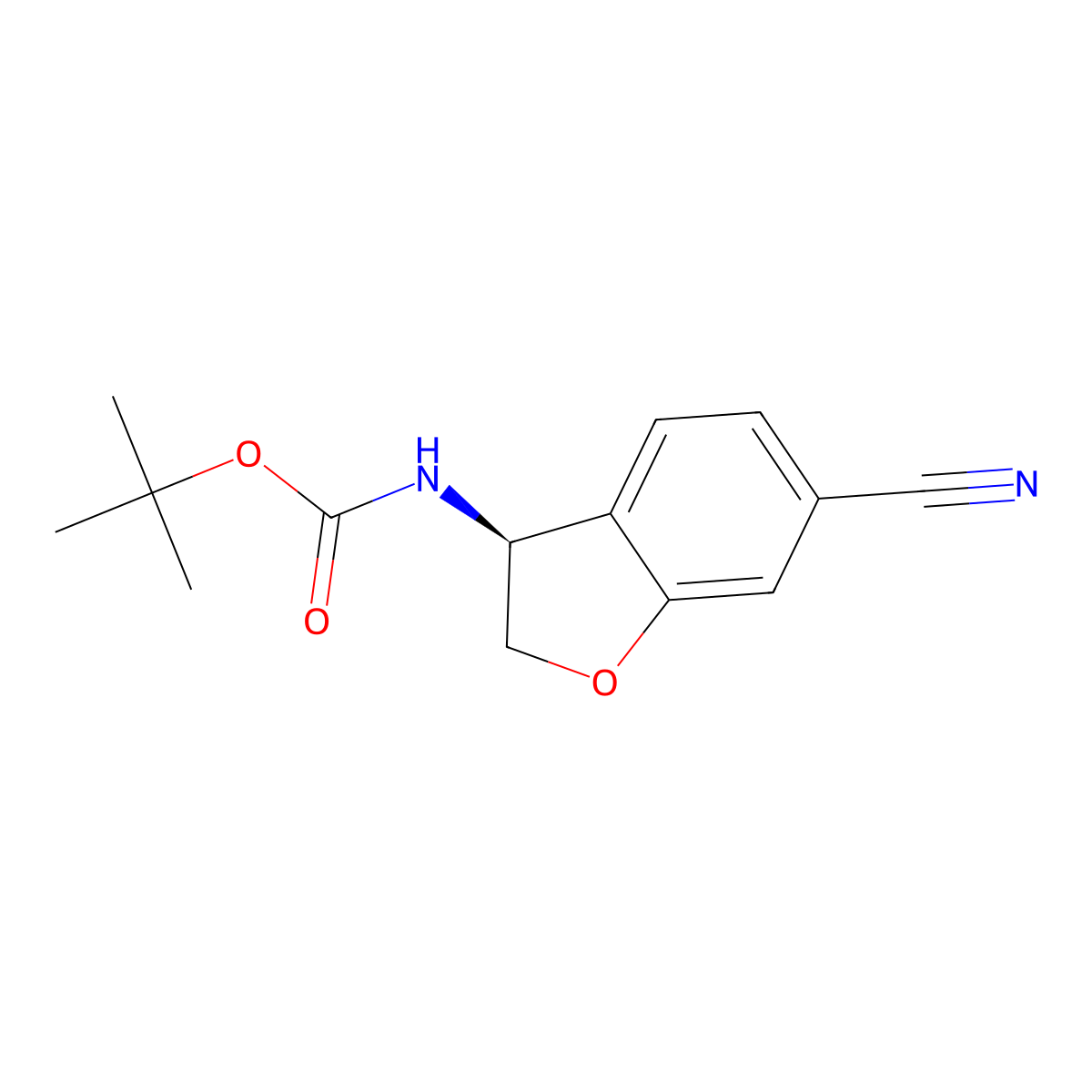 tert-butyl N-[(3S)-6-cyano-2,3-dihydrobenzofuran-3-yl]carbamate molecular structure, CAS 2364560-68-7