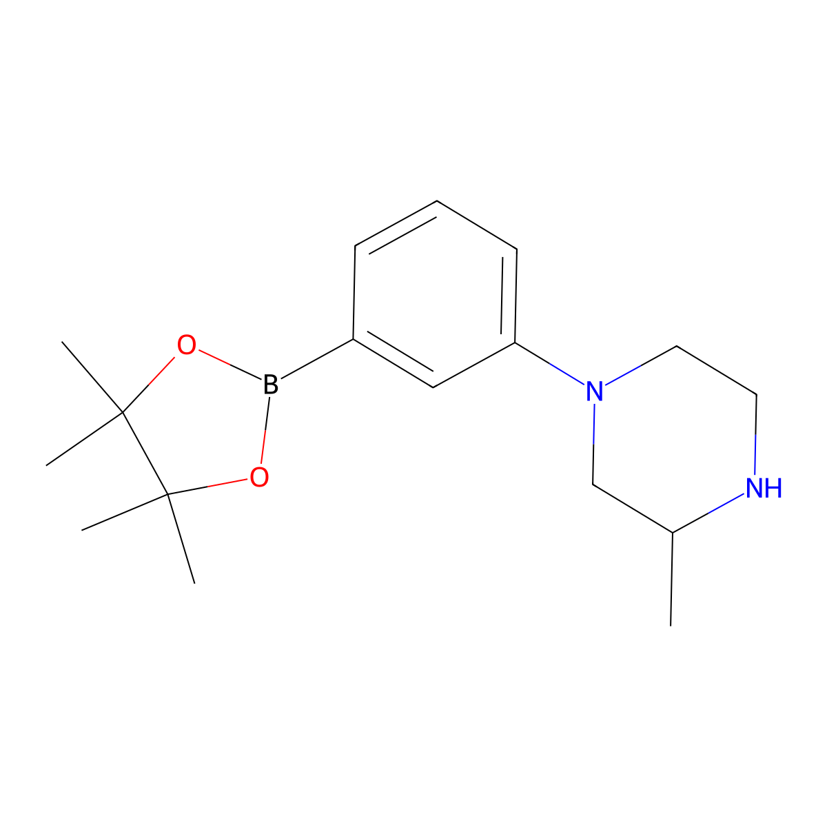 3-Methyl-1-[3-(4,4,5,5-tetramethyl-1,3,2-dioxaborolan-2-yl)phenyl]piperazine molecular structure, CAS 2364572-88-1