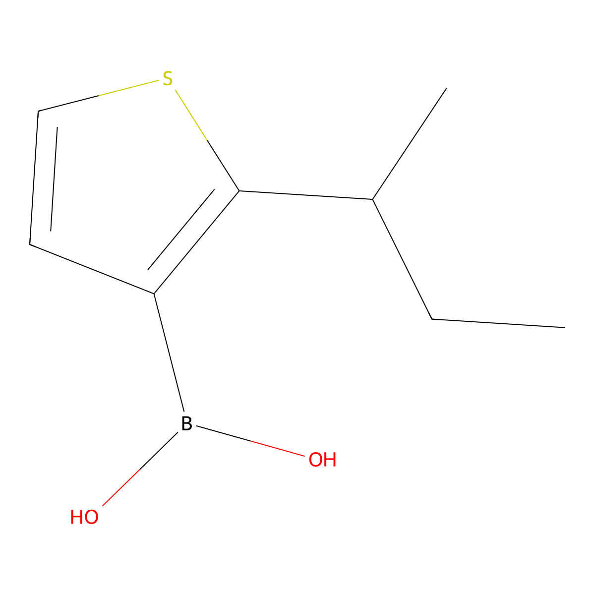 (2-(Sec-butyl)thiophen-3-yl)boronic acid molecular structure, CAS 2364573-21-5