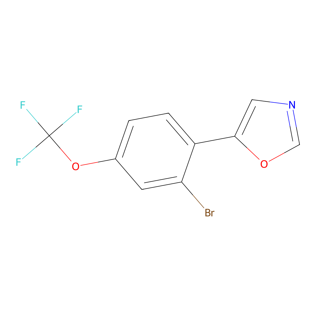 5-(2-Bromo-4-(trifluoromethoxy)phenyl)oxazole molecular structure, CAS 2364584-57-4