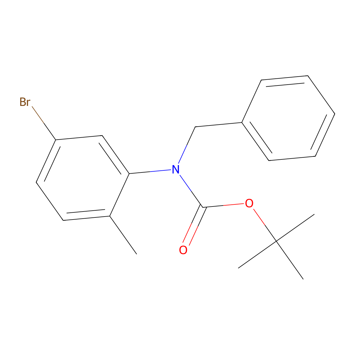 tert-Butyl benzyl(5-bromo-2-methylphenyl)carbamate molecular structure, CAS 2364584-58-5