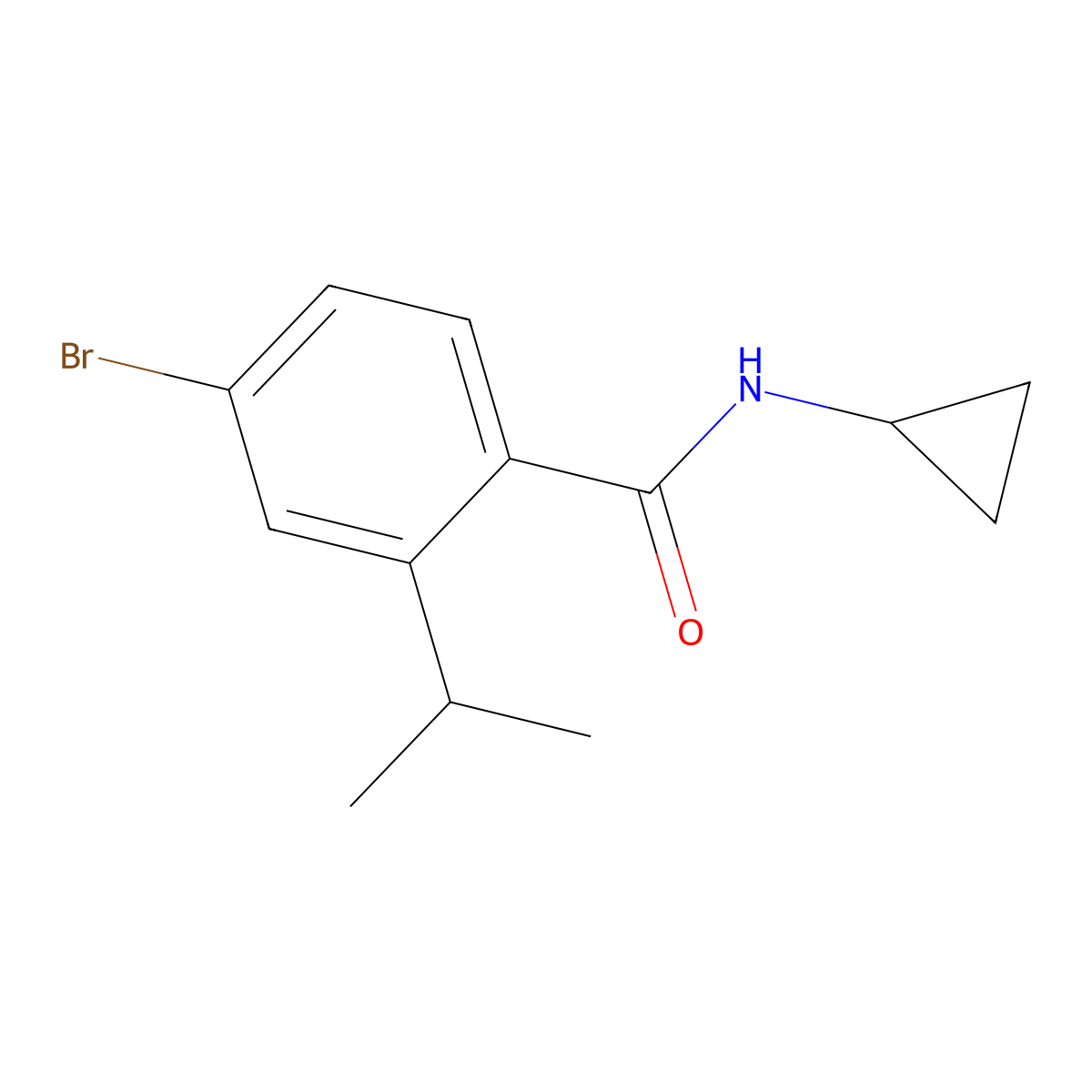 4-Bromo-N-cyclopropyl-2-isopropylbenzamide molecular structure, CAS 2364584-62-1