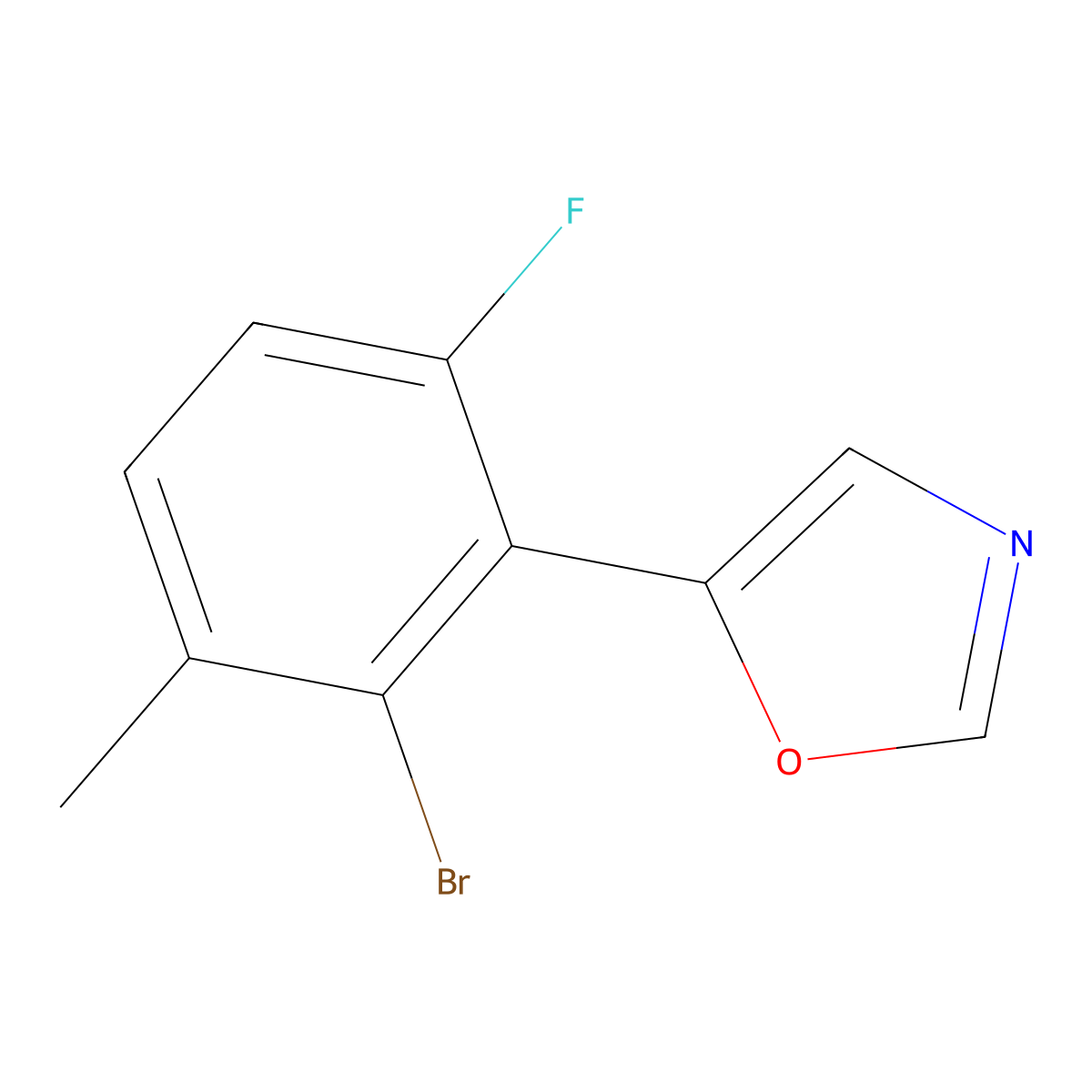 5-(2-Bromo-6-fluoro-3-methylphenyl)oxazole molecular structure, CAS 2364584-63-2