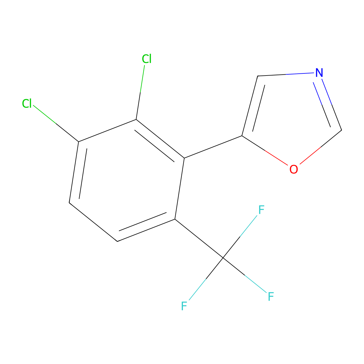 5-(2,3-Dichloro-6-(trifluoromethyl)phenyl)oxazole molecular structure, CAS 2364584-64-3