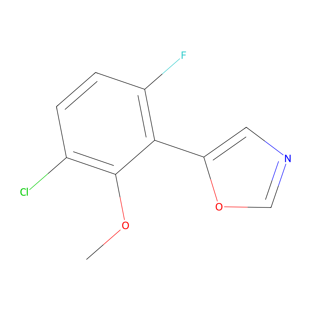 5-(3-Chloro-6-fluoro-2-methoxyphenyl)oxazole molecular structure, CAS 2364584-65-4