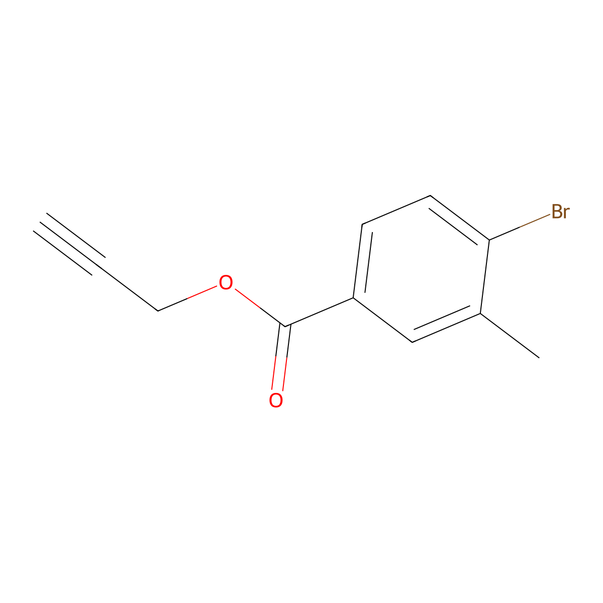 Prop-2-yn-1-yl 4-bromo-3-methylbenzoate molecular structure, CAS 2364584-67-6