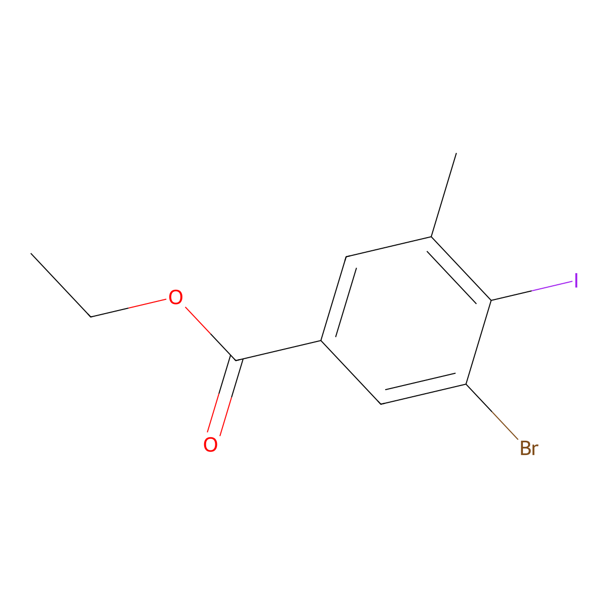 Ethyl 3-bromo-4-iodo-5-methylbenzoate molecular structure, CAS 2364584-68-7