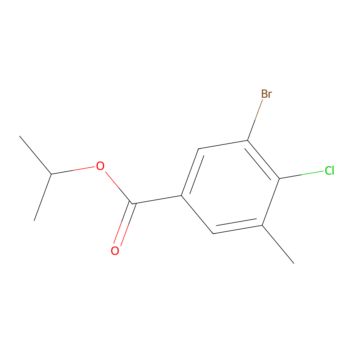 Propan-2-yl 3-bromo-4-chloro-5-methylbenzoate molecular structure, CAS 2364584-69-8