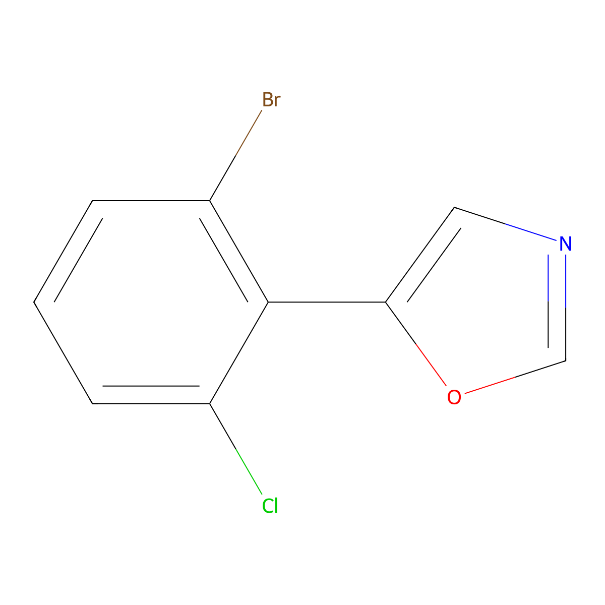 5-(2-Bromo-6-chlorophenyl)oxazole molecular structure, CAS 2364584-70-1