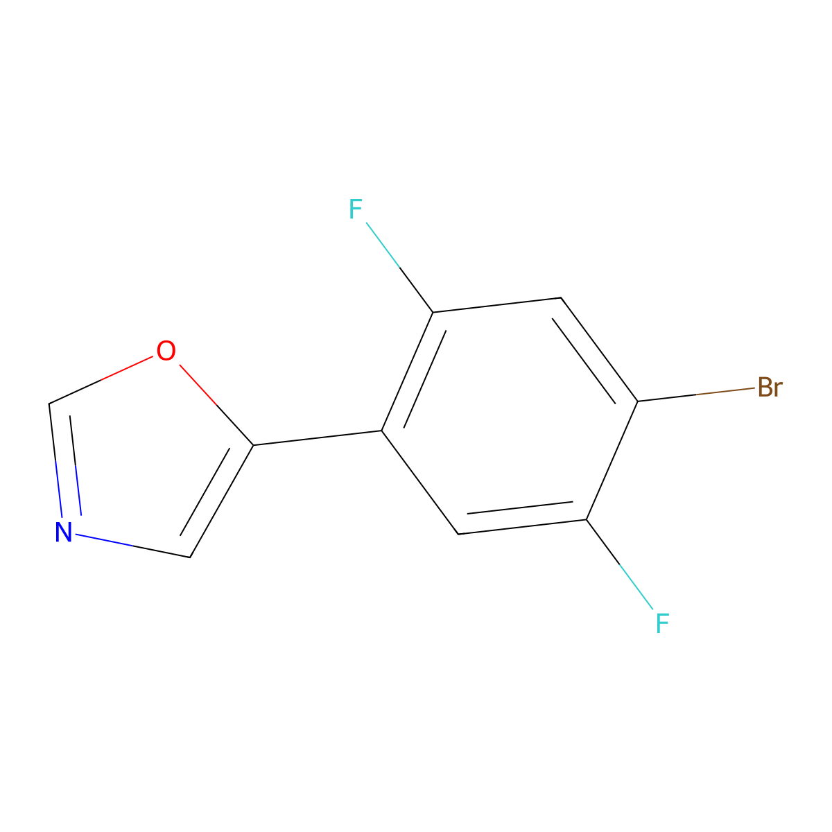 5-(4-Bromo-2,5-difluorophenyl)oxazole molecular structure, CAS 2364584-75-6