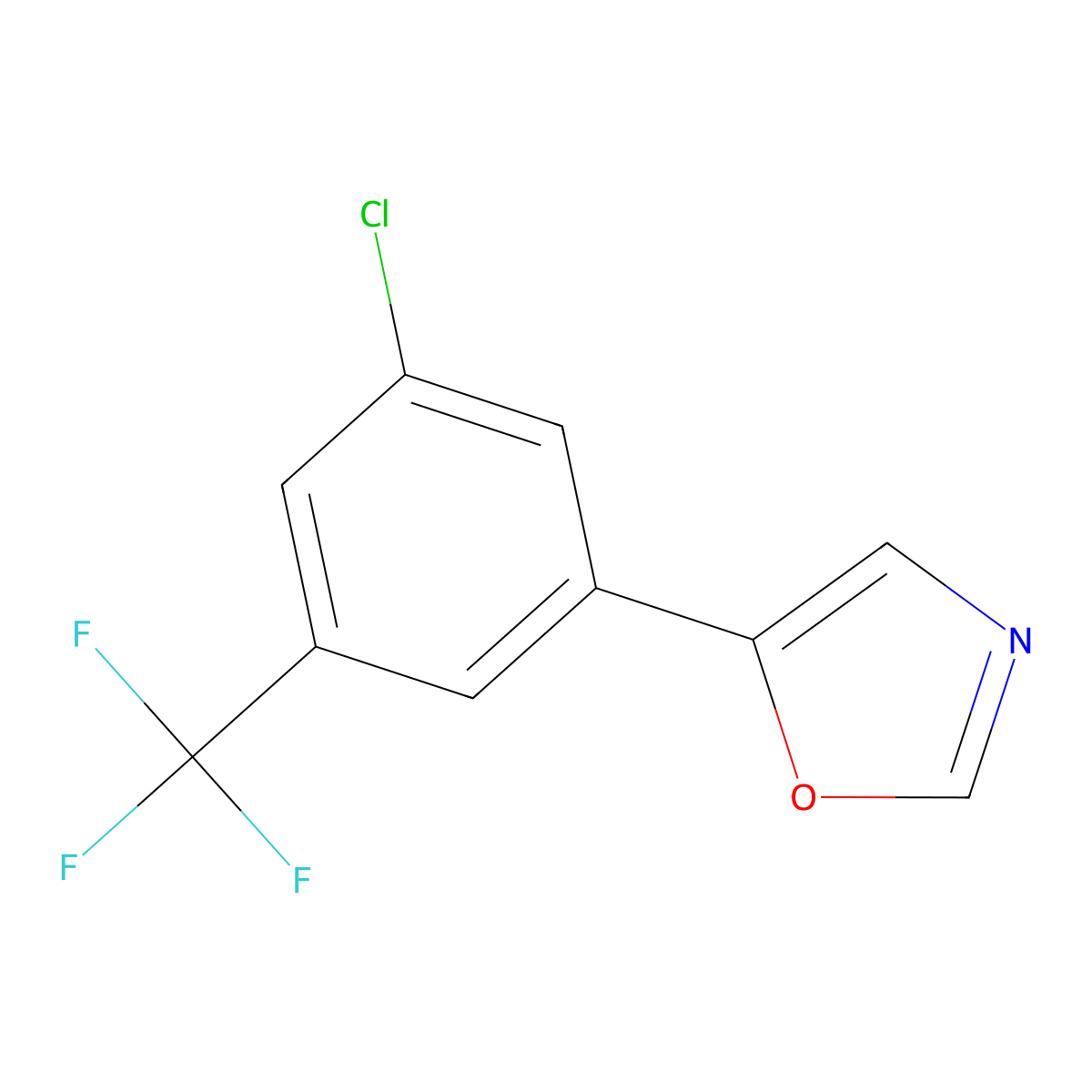 5-(3-Chloro-5-(trifluoromethyl)phenyl)oxazole molecular structure, CAS 2364584-76-7