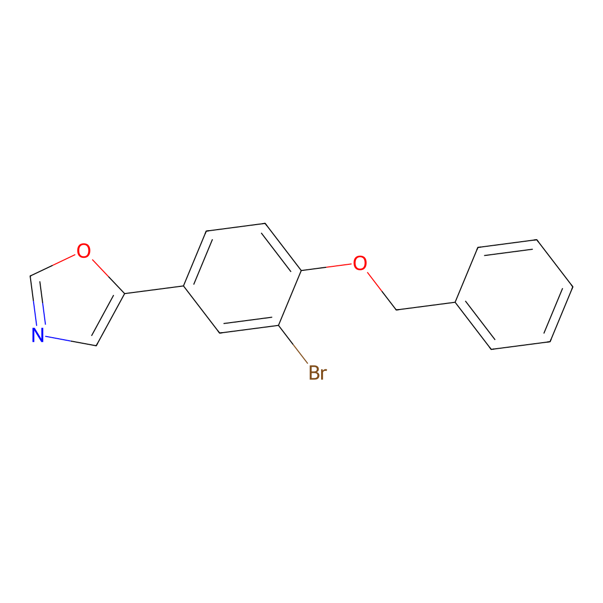 5-(4-(Benzyloxy)-3-bromophenyl)oxazole molecular structure, CAS 2364584-78-9