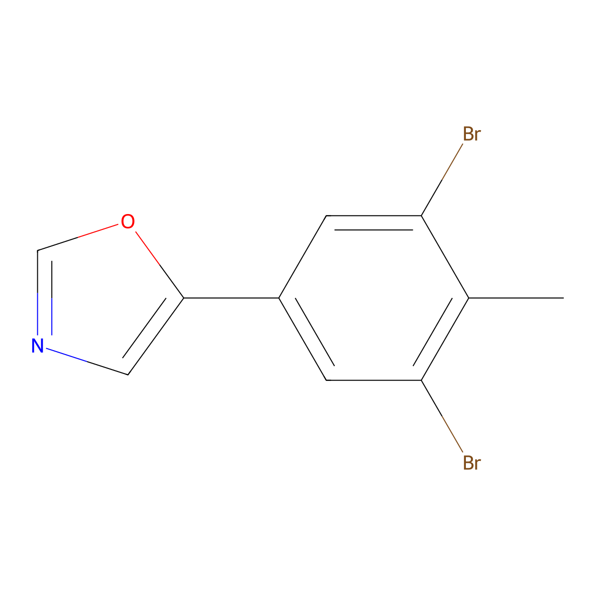 5-(3,5-Dibromo-4-methylphenyl)oxazole molecular structure, CAS 2364584-81-4