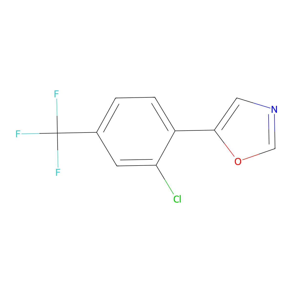 5-(2-Chloro-4-(trifluoromethyl)phenyl)oxazole molecular structure, CAS 2364584-84-7