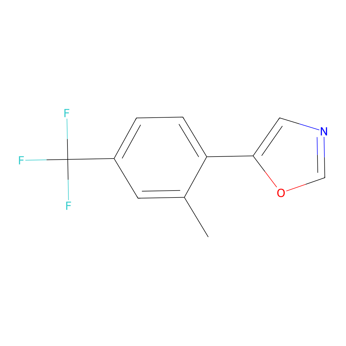 5-(2-Methyl-4-(trifluoromethyl)phenyl)oxazole molecular structure, CAS 2364584-86-9