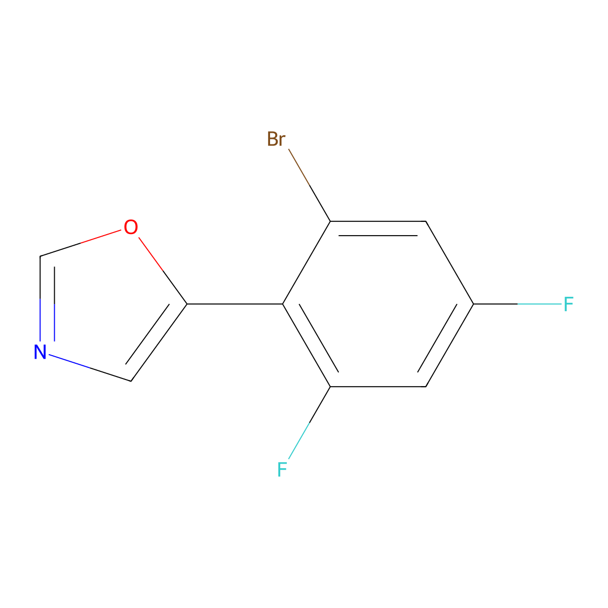 5-(2-Bromo-4,6-difluorophenyl)oxazole molecular structure, CAS 2364584-90-5