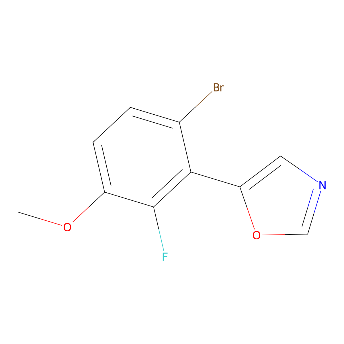 5-(6-Bromo-2-fluoro-3-methoxyphenyl)oxazole molecular structure, CAS 2364584-91-6