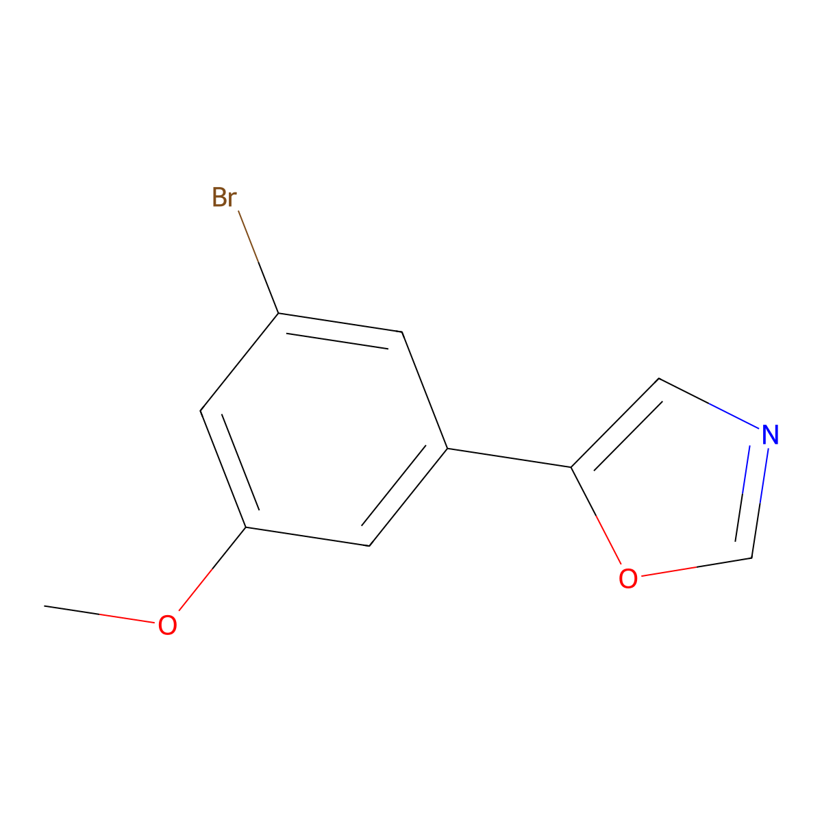 5-(3-Bromo-5-methoxyphenyl)oxazole molecular structure, CAS 2364584-93-8
