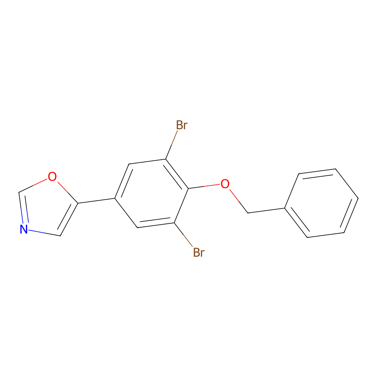 5-(4-(Benzyloxy)-3,5-dibromophenyl)oxazole molecular structure, CAS 2364584-94-9