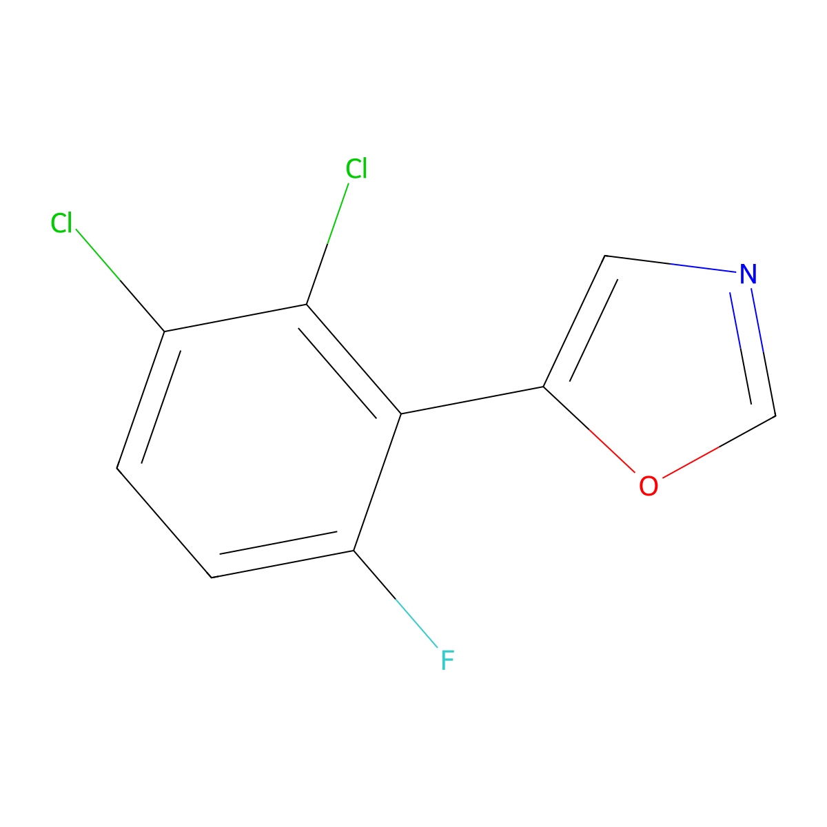 5-(2,3-Dichloro-6-fluorophenyl)oxazole molecular structure, CAS 2364584-96-1