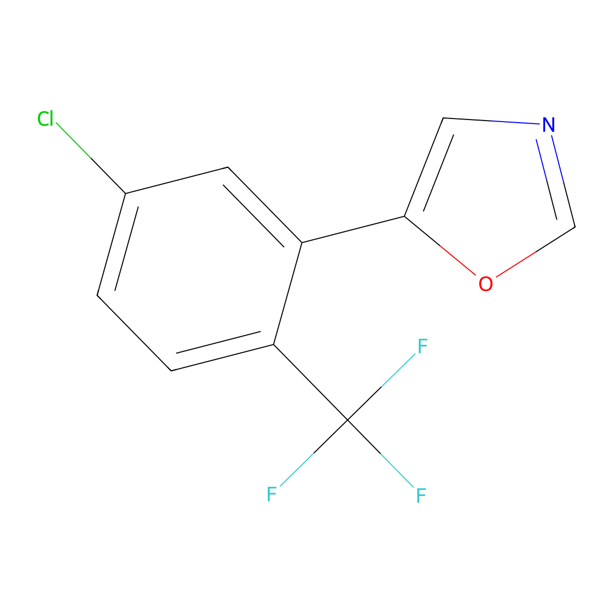 5-(5-Chloro-2-(trifluoromethyl)phenyl)oxazole molecular structure, CAS 2364584-97-2